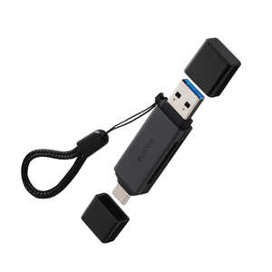 �G���R�� ELECOM �������[�J�[�h���[�_�[ USB Type-C & USB-A�ڑ� ���}���^�C�v �X�g���b�v�t Windows / Mac / iPhone ���Ή� MR3C-D21BK
