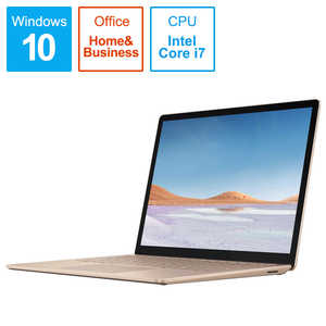 マイクロソフト　Microsoft ノｰトパソコン Surface Laptop 3(サｰフェス ラップトップ3) [13.5型 /intel Core i7 /SSD:256GB /メモリ:16GB]※受注生産品 VEF-00081 サンドストｰン