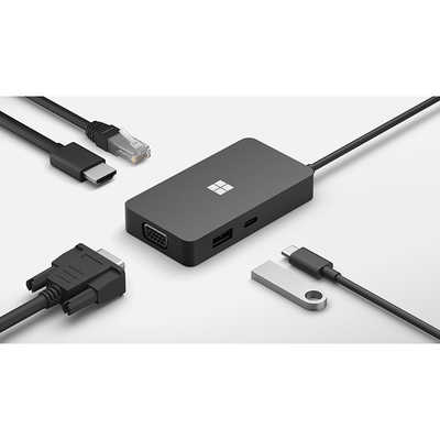 Microsoft - Microsoft トラベルアダプター SWV-00006 マイクロソフト Microsoft USB-C Travel Hub Black SWV-00006 の