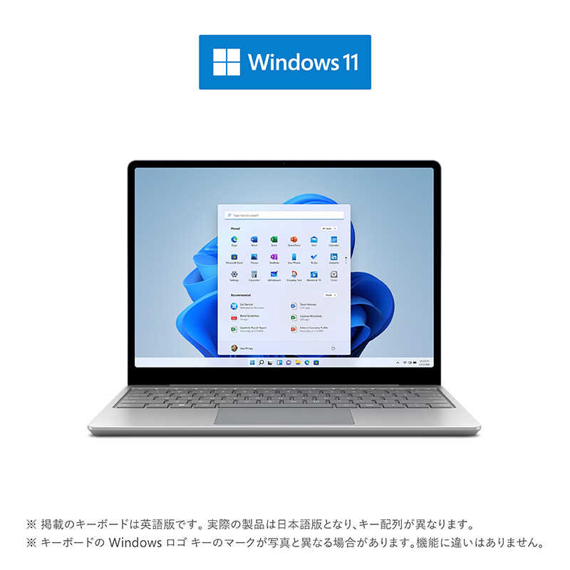 マイクロソフト　Microsoft マイクロソフト　Microsoft Surface Laptop Go 2 プラチナ [intel Core i5 /メモリ：8GB /SSD：256GB/2022年6月発売]  8QF-00040 8QF-00040