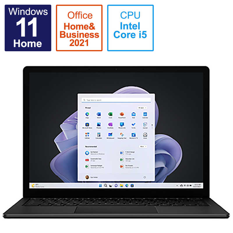 マイクロソフト　Microsoft マイクロソフト　Microsoft 【学割モデル】 Surface Laptop 5 13.5インチ ブラック [Windows 11 Home / intel Core i5 / SSD256GB] S0P-00001 S0P-00001