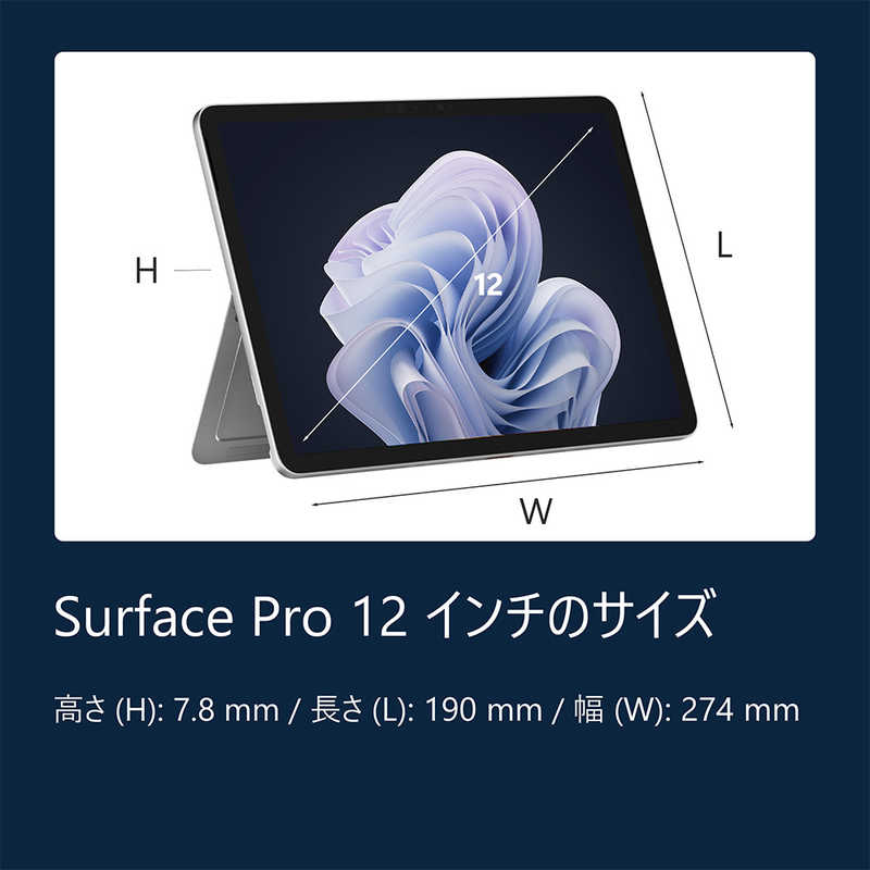 マイクロソフト　Microsoft マイクロソフト　Microsoft Surface Pro 12 インチ Snapdragon X Plus/12GB/256GB プラチナ EP2-81996 EP2-81996