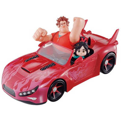 【美品】【希少】ラルフ＆ヴァネロペ フィギュア付きレースカー バンダイ BANDAI シュガー・ラッシュ:オンライン ラルフ&ヴァネロペ