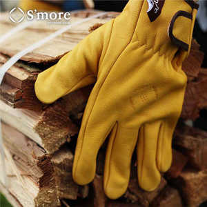 SMORE Leather gloves 耐火グローブ 耐熱グローブ(約20cm/イエロー) SMOfsyGR002aFyel SMOfsyGR002aFyel