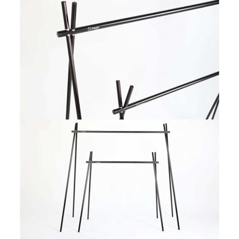 SMORE SMORE Aluminum hanging rack L アルミハンギングラック L(幅126.5×奥行き71.5×高さ102.5cm) SMOFTTY007aLblk SMOFTTY007aLblk