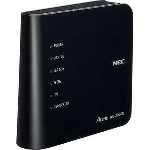 NEC 無線LANルーター(Wi-Fiルーター) ac/n/a/g/b 目安：～3LDK/2階建 PA-WG1200CR ブラック