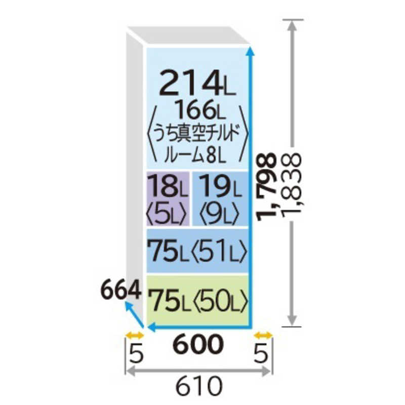 日立　HITACHI 日立　HITACHI 5ドア冷蔵庫(401L･右開き) R-S40J-XN クリスタルシャンパン R-S40J-XN クリスタルシャンパン