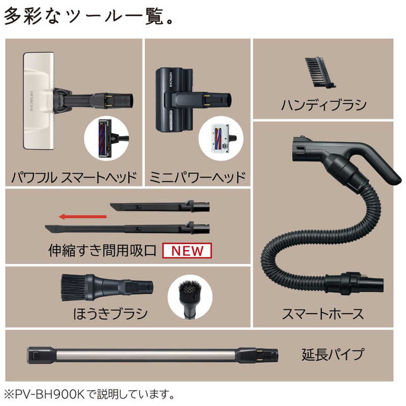 日立　HITACHI 日立　HITACHI スティック型掃除機 ライトゴールド [サイクロン式] PV-BH900K-N ライトゴールド PV-BH900K-N ライトゴールド