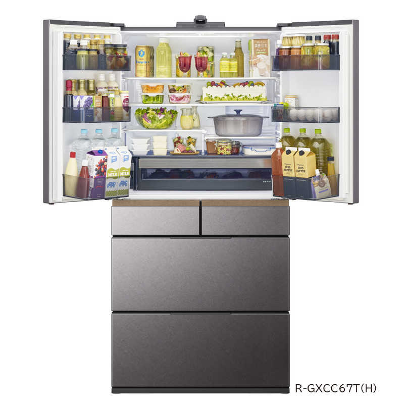 日立　HITACHI 日立　HITACHI 冷蔵庫 GXCCタイプ 6ドア フレンチドア(観音開き) 670L R-GXCC67T-H バイブレーションモーブグレー R-GXCC67T-H バイブレーションモーブグレー