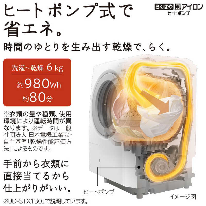 日立　HITACHI 日立　HITACHI ドラム式洗濯乾燥機 ビックドラム 洗濯12.0kg 乾燥6.0kg ヒートポンプ乾燥 (左開き) BD-SX120JL-W ホワイト BD-SX120JL-W ホワイト