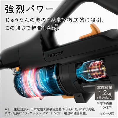 日立 HITACHI スティック型掃除機 サテンブラック ［サイクロン