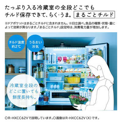 日立 HITACHI 冷蔵庫 6ドア KXCCシリーズ 幅68.5cm 567L フレンチドア 