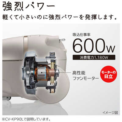 日立 HITACHI キャニスター掃除機 紙パック式 ホワイト CV-KV70L-W の
