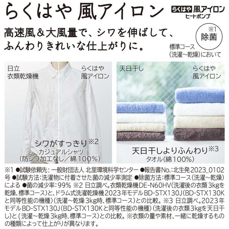 日立　HITACHI 日立　HITACHI ドラム式洗濯乾燥機 ビッグドラム 洗濯13.0kg 乾燥7.0kg ヒートポンプ乾燥 (左開き) ホワイト BD-STX130KL-W BD-STX130KL-W