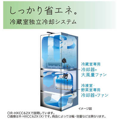 日立 HITACHI 冷蔵庫 6ドア 540L フレンチドア(観音開き) HXC