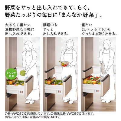 日立 HITACHI 冷蔵庫 6ドア 570L フレンチドア(観音開き) VWCタイプ 幅