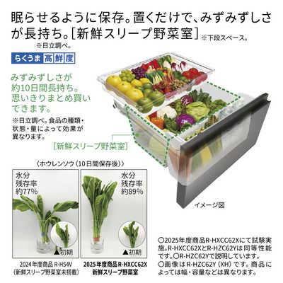日立 HITACHI 冷蔵庫 6ドア 540L フレンチドア(観音開き) HZCタイプ