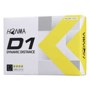 本間ゴルフ ゴルフボール HONMA D1ボール《1ダース(12球)/》 イエロー BT2201_YE