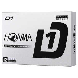 本間ゴルフ ゴルフボール HONMA D1ボール 1ダース(12球)/ホワイト 【返品交換不可】 BT2401_WH