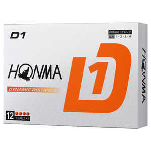 本間ゴルフ ゴルフボール HONMA D1ボール 1ダース(12球)/オレンジ 【返品交換不可】 BT2401_OG