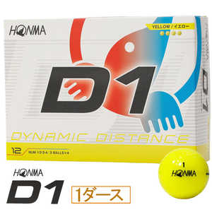 本間ゴルフ ゴルフボール D1ボール ［12球(1ダース)］ イエロー BT126020030YE