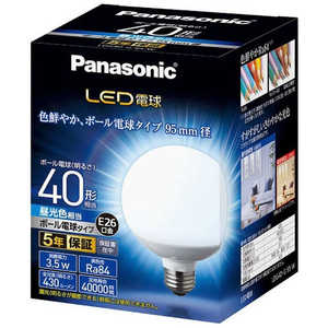 パナソニック　Panasonic LED電球 ホワイト [E26/昼光色/40W相当/ボｰル電球形/広配光] LDG4D-G/95/W  