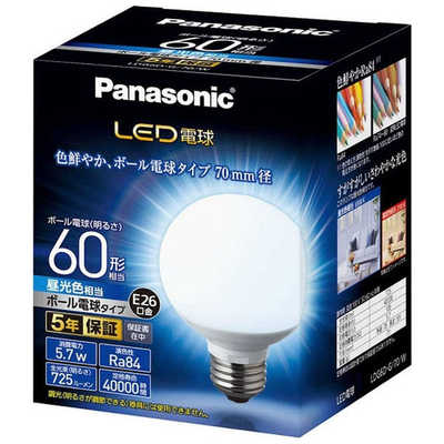 パナソニック Panasonic LED電球 ホワイト [E26/昼光色/60W相当/ボール 