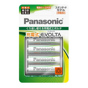 パナソニック　Panasonic 【単3形ニッケル水素充電池】 4本｢充電式EVOLTA｣(スタンダードモデル) BK-3MLE/4BC