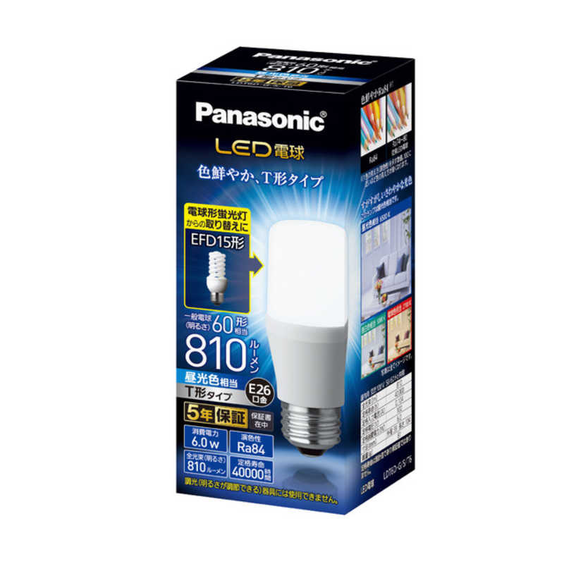 パナソニック　Panasonic パナソニック　Panasonic LED電球 ホワイト [E26/昼光色/60W相当/T形] LDT6D-G/S/T6 LDT6D-G/S/T6