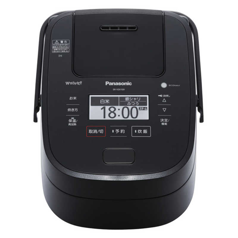 パナソニック　Panasonic パナソニック　Panasonic 炊飯器 5.5合 Wおどり炊き ブラック 圧力IH SR-VSX109-K SR-VSX109-K