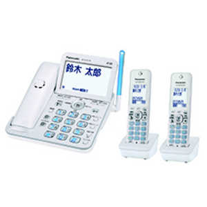 パナソニック　Panasonic 電話機 [子機2台/コードレス] RU・RU・RU（ル・ル・ル） 親機コードレスタイプ留守番電話機 パールホワイト VE-GZ72DW-W (パｰルホワイト)