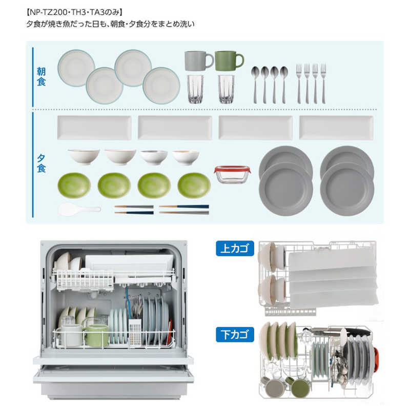 パナソニック　Panasonic パナソニック　Panasonic 食器洗い乾燥機 （5人用・食器点数40点）　NP-TZ200-S シルバー　シルバー NP-TZ200 NP-TZ200