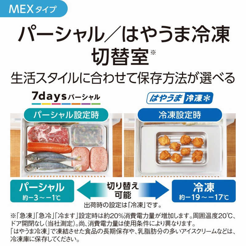 パナソニック　Panasonic 冷蔵庫 MEXタイプ [6ドア/フレンチドア/513L] NR-F516MEX-W セラミックホワイト