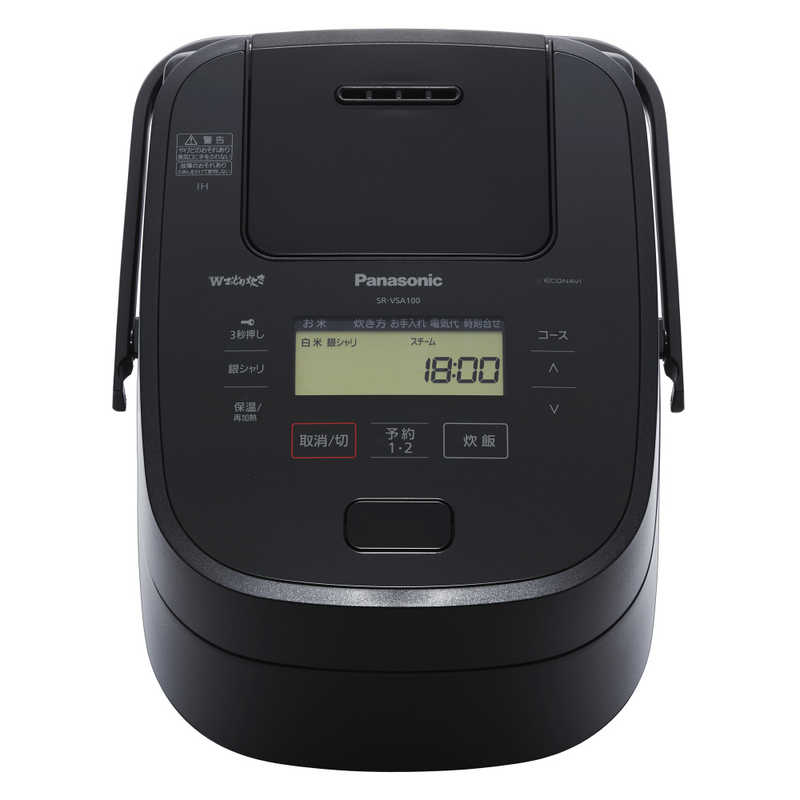 パナソニック　Panasonic パナソニック　Panasonic 炊飯器 1升 Wおどり炊き ブラック 可変圧力スチームIH SR-VSA180-K SR-VSA180-K