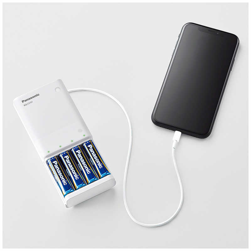 パナソニック　Panasonic パナソニック　Panasonic USB入出力付充電器  [充電器のみ /単3形～単4形兼用] BQ-CC91 BQ-CC91