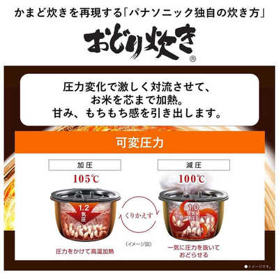 パナソニック Panasonic 炊飯器 1升 おどり炊き 可変圧力IH ブラック