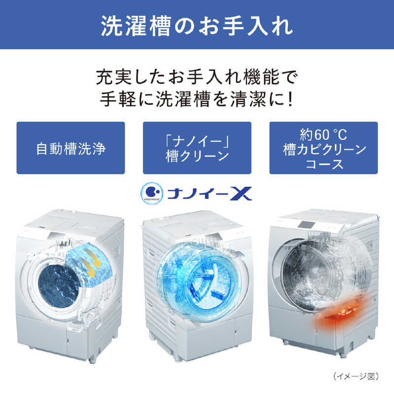 パナソニック　Panasonic パナソニック　Panasonic ドラム式洗濯乾燥機 LXシリーズ 洗濯12.0kg 乾燥6.0kg ヒートポンプ乾燥 (左開き) 温水洗浄 NA-LX129AL-W マットホワイト NA-LX129AL-W マットホワイト