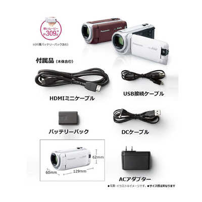 パナソニック　Panasonic 【アウトレット】デジタルビデオカメラ HC-W590MS-T