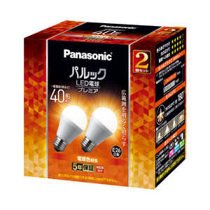 パナソニック Panasonic パナソニック パルックLED電球プレミア 一般電球タイプ 4.4W 2個入[E26 /電球色 /2個 /広配光タイプ] LDA4LGSK42T