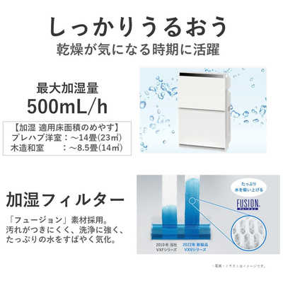 パナソニック Panasonic 加湿空気清浄機 ナノイーX4.8兆 ホワイト