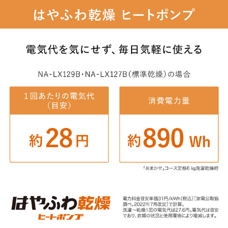 パナソニック　Panasonic パナソニック　Panasonic ドラム式洗濯乾燥機 LXシリーズ 洗濯12.0kg 乾燥6.0kg ヒートポンプ乾燥 (左開き) 温水洗浄 NA-LX129BL-W マットホワイト NA-LX129BL-W マットホワイト