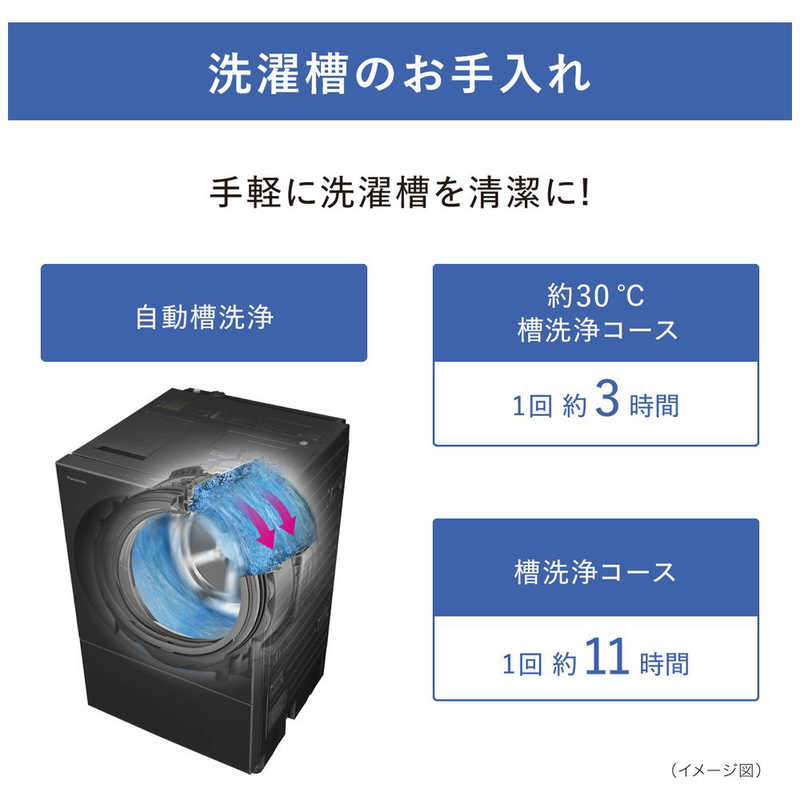 パナソニック　Panasonic パナソニック　Panasonic ドラム式洗濯乾燥機 Cuble キューブル 洗濯7.0kg 乾燥3.5kg ヒーター乾燥(排気タイプ) (左開き) 温水洗浄 NA-VG770L-H シルバーグレー NA-VG770L-H シルバーグレー