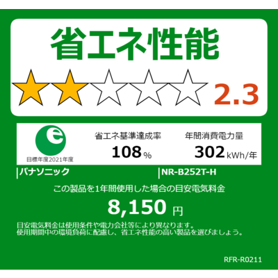パナソニック Panasonic 冷蔵庫 シンプル 2ドア 右開きタイプ 248L NR ...