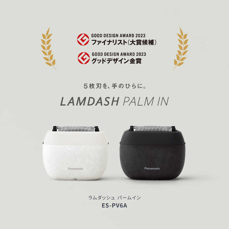 パナソニック　Panasonic パナソニック　Panasonic 電気シェーバー ラムダッシュ パームインシェーバー ［5枚刃 /AC100V-240V］ マーブルホワイト ES-PV6A-W ES-PV6A-W