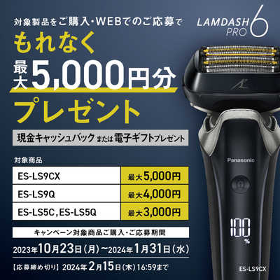 パナソニック　ラムダッシュ　6枚刃　お風呂剃り可　ES-LS5C