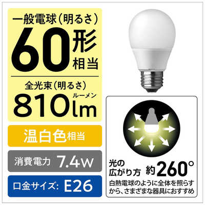 Panasonic電球26個 パナソニック Panasonic LED電球 一般電球タイプ(E26口金) 全方向