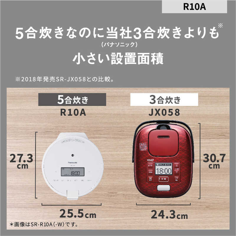 パナソニック　Panasonic パナソニック　Panasonic 炊飯器 5合 圧力IH ホワイト W SR-R10A-W SR-R10A-W