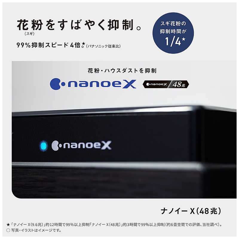 パナソニック　Panasonic パナソニック　Panasonic 加湿空気清浄機 ナノイーX48兆 空気清浄:40畳まで 加湿(最大):24畳まで PM2.5対応 ホワイト F-VXW90-W F-VXW90-W
