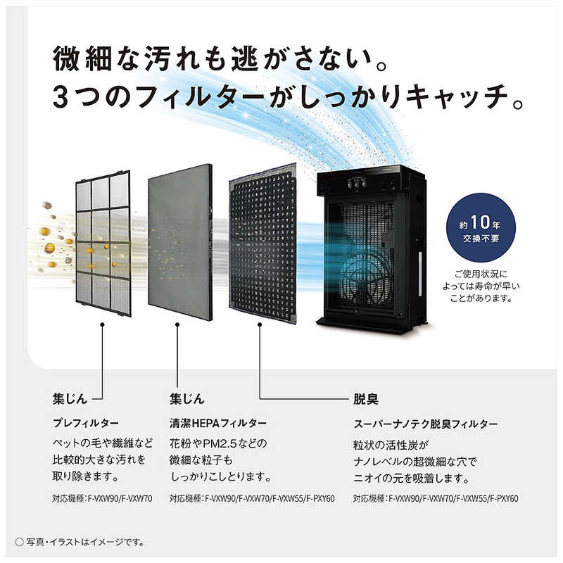 パナソニック　Panasonic パナソニック　Panasonic 加湿空気清浄機 ナノイーX48兆 空気清浄:40畳まで 加湿(最大):24畳まで PM2.5対応 木目調 F-VXW90-TM F-VXW90-TM