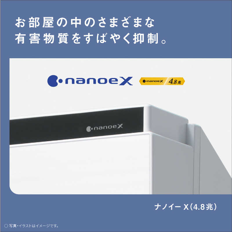 パナソニック　Panasonic パナソニック　Panasonic 加湿空気清浄機 ナノイーX4.8兆 ホワイト 空気清浄:25畳まで 加湿(最大):14畳まで PM2.5対応 F-VXW55-W F-VXW55-W